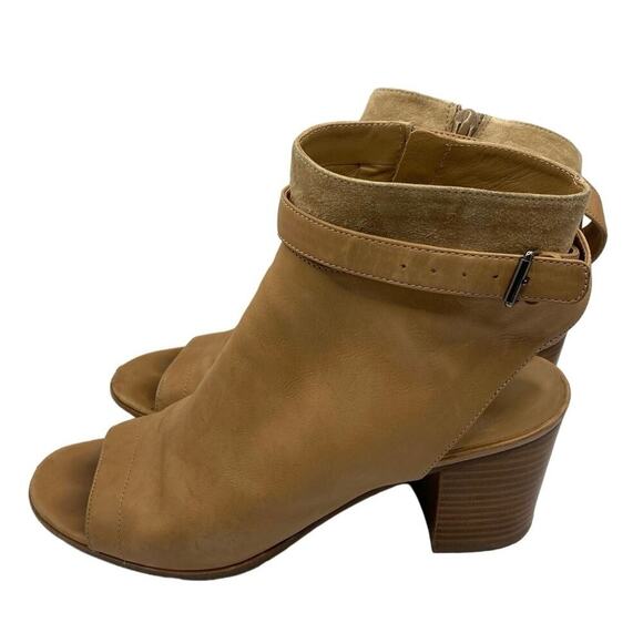 Vince Tan Leather and Suede Open Toed Shooties Sz 9 - Picture 1 of 7